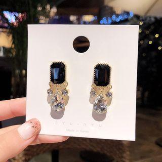 Rhinestone Drop Earring 1 Pair - E1529 - Gold - One Size
