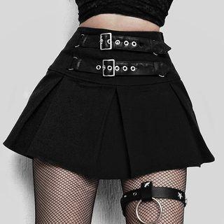 High-waist Chain Mini A-line Skirt