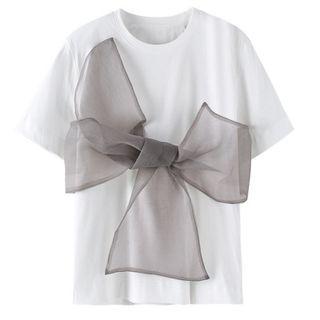 Short-sleeve Bow Front T-shirt