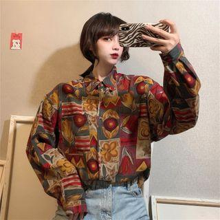 Print Shirt Red & Tangerine & Yellow - One Size