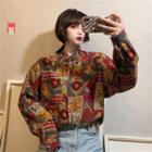 Print Shirt Red & Tangerine & Yellow - One Size