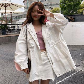 Drop-shoulder Embellished Jacket