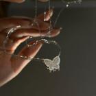 Butterfly Pendant Alloy Necklace Xl1336 - Silver - One Size