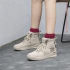Genuine Suede Lace-up Short Boots