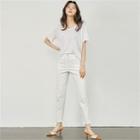 Flat-front Tapered-leg Pants