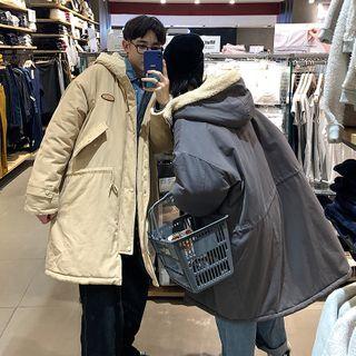 Fleece Trim Hooded Parka Jacket