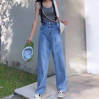 High Waist Wide-leg Jumper Jeans