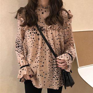 Star Pattern Chiffon Shirt