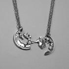 Set Of 2: Deer Pendant Necklace (assorted Designs) Silver - One Size