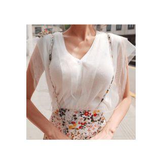 Tulle Layered-sleeve Cardigan