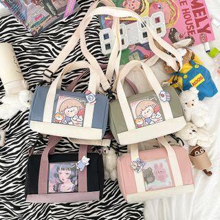 Two Tone Nylon Cross Shoulder Bag