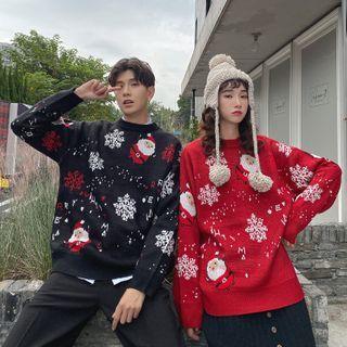 Couple Matching Santa Print Sweater