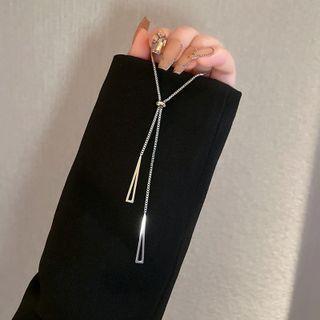 Titanium Steel Lariat Necklace Silver - One Size
