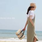 Zip-back Linen Blend Pinafore Dress