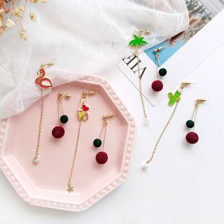 Non-matching Pompom Drop Earring (various Designs)
