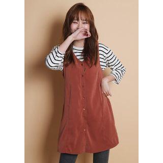Sleeveless Button-down Mini Dress