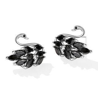 Rhinestone Swan Stud Earring / Clip-on Earring