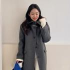 Slit-neck Woolen Mac Coat