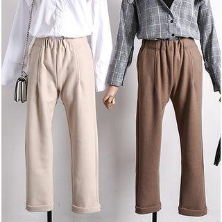 Rolled Wool Harem Pants