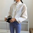 Pleated Trim Shirt White - One Size