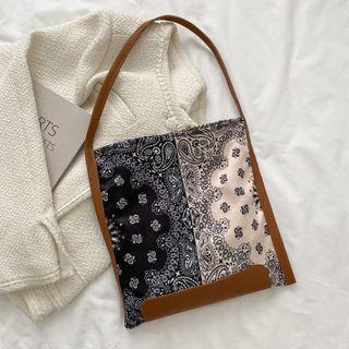 Paisley Print Tote Bag Brown - One Size