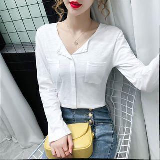 Long-sleeve Button-up Top