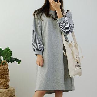 Stripe-panel Pullover Dress