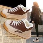 Two-tone Platform Lace-up Short Boots