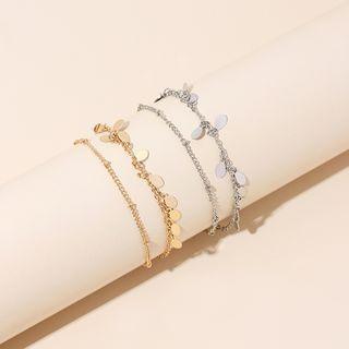 Alloy Disc Layered Anklet