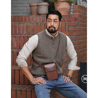 Henley-neck Knit Vest