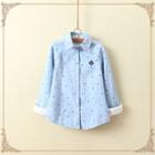 Fleece Lined Printed Long-sleeve Shirt