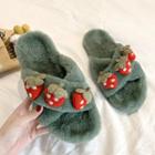 Strawberry Faux Fur Slide Sandals