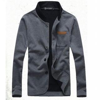 Stand-collar Buttoned Jacket
