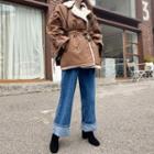 Faux-fur Lined Jacket With Belt