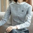 Two-tone Crown Embroidered Shirt