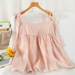 Tie-strap Camisole Top Pink - One Size