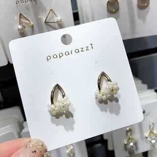 Faux Pearl Accent Earring As Shown In Figure - One Size