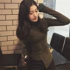 Color-block Slim-fit Asymmetric Top