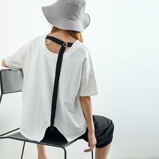 Loose-fit Tie-back Asymmetric T-shirt