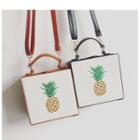 Pineapple Embroidered Shoulder Bag