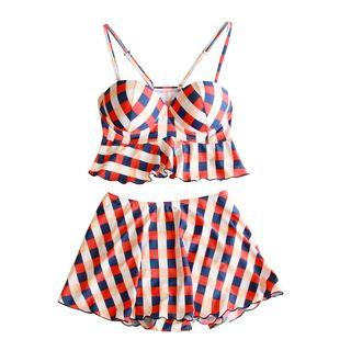 Plaid 2-piece Swimdress