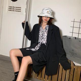 Long-sleeve Plain Blazer / Short