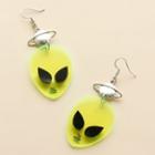 Alien Acrylic Dangle Earring 01 - 1 Pair - Yellow - One Size