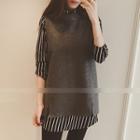Mock Two-piece Striped Long Shirt