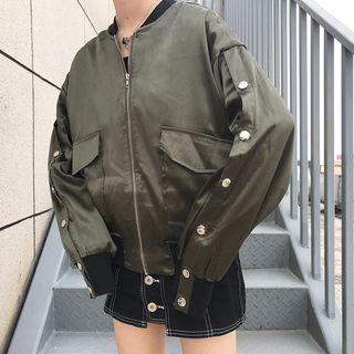 Button Detail Bomber Jacket