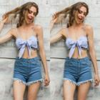 Striped Bow Cropped Camisole Top