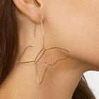 Butterfly Hook Earring 1 Pair - Gold - One Size