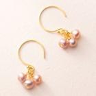 Faux Pearl Drop Earring 1 Pair - S925 Silver - Gold - One Size