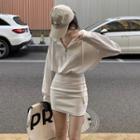 Mini Hoodie Dress White - One Size