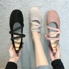 Faux Suede Strappy Ballet Flats